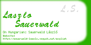 laszlo sauerwald business card